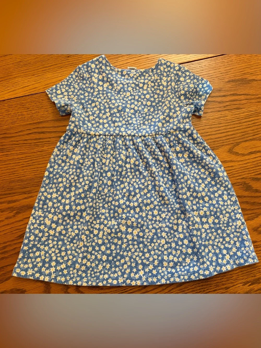 Old Navy Blue Floral Short-Sleeve Pocket Dress